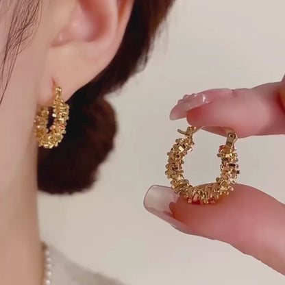 Brincos de Argola Luxo Torcido Banhado a Ouro 14k