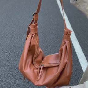 Bolsa Hobo de Couro Plutônio Luxo para Mulheres
