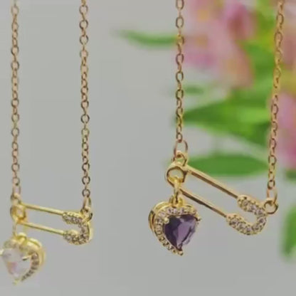 Colar de Pingente Coração Luxuoso com Zircônia e Ouro 18K