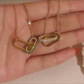 Colar Luxuoso com Pingente de Strass em Aço Inoxidável