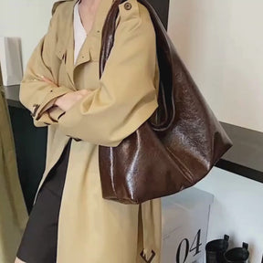 Bolsa Hobo de Couro Plutônio Elegante para Mulheres