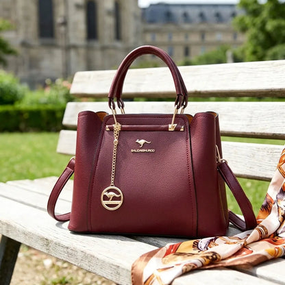 Bolsa de Couro Legítimo Luxuosa com Grande Capacidade e Design Elegante