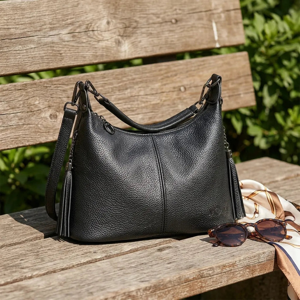 Bolsa de Luxo em Couro Legítimo com Borla para Mulheres