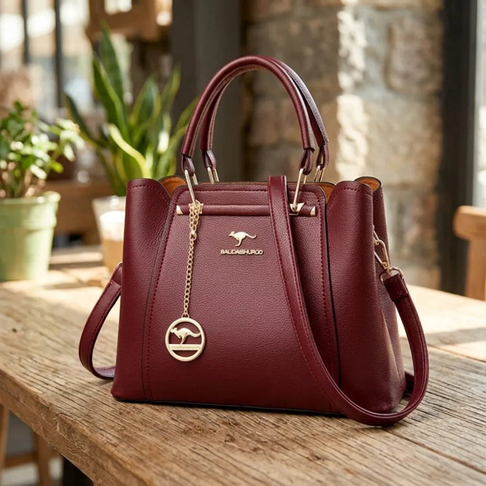 Bolsa de Couro Legítimo Luxuosa com Grande Capacidade e Design Elegante