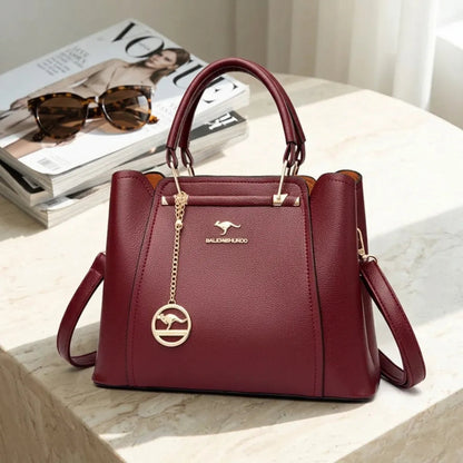 Bolsa de Couro Legítimo Luxuosa com Grande Capacidade e Design Elegante