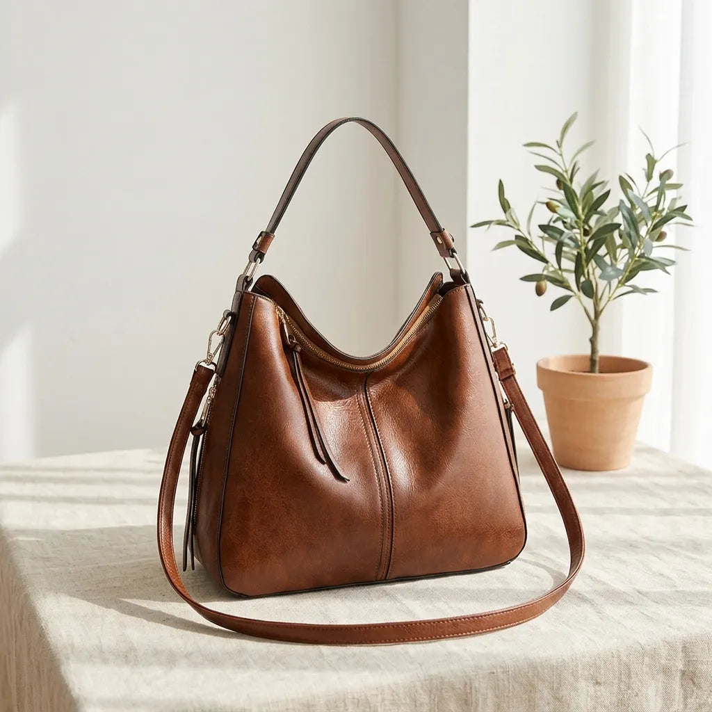 Bolsa Hobo de Couro PU Elegância Atemporal