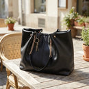 Bolsa de Ombro Elegante com Cadeado em Couro PU