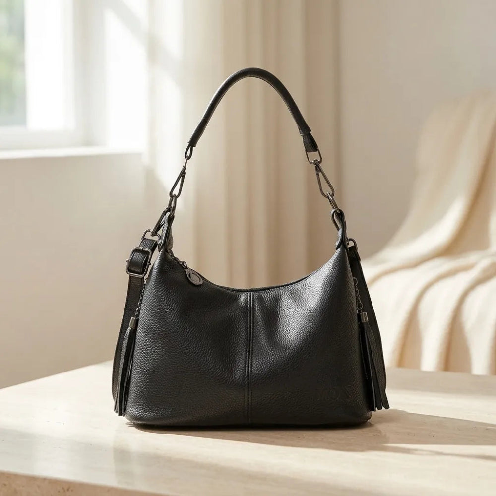 Bolsa de Luxo em Couro Legítimo com Borla para Mulheres